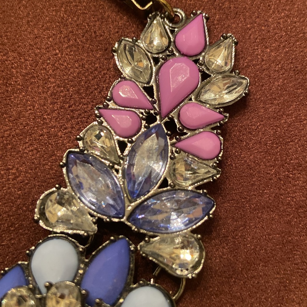 Statement necklace  faux stones no marking - Picture 6 of 8